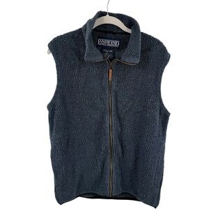 Vintage Lands’ End Sherpa Fleece Vest Blue Full Zip Outdoor Womens S USA Made